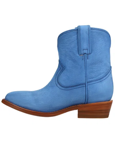 Frye Billy Short Leather Bootie In Blue