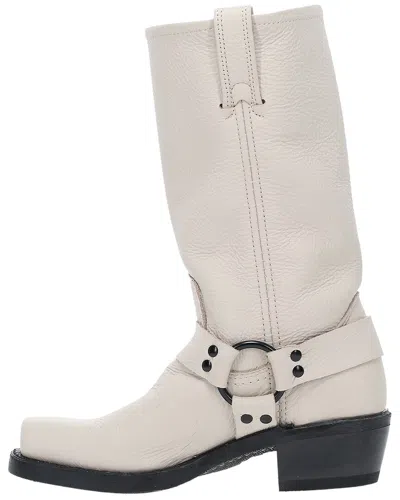 Frye Harness 12in Leather Boot In White