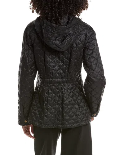 Moncler Arum Hooded Mid-length Down Jacket In Black