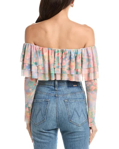 Afrm Alma Ruffle Top In Pink