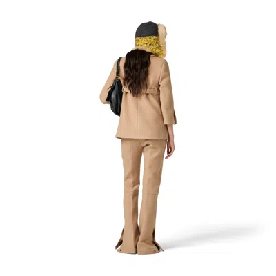 Miu Miu Double Wool Pants In Neutral