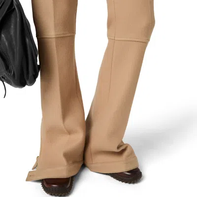 Miu Miu Double Wool Pants In Neutral
