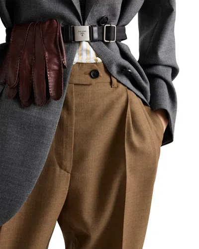 Prada Wool Pants In Brown