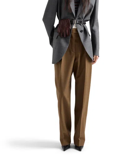 Prada Wool Pants In Brown