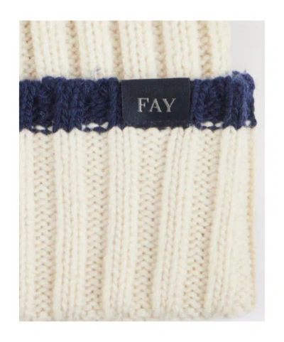 Fay Ribbed-knit Stripe Beanie Hat In Orange