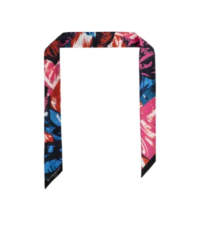 Givenchy Abstract-print Silk Scarf In Orange