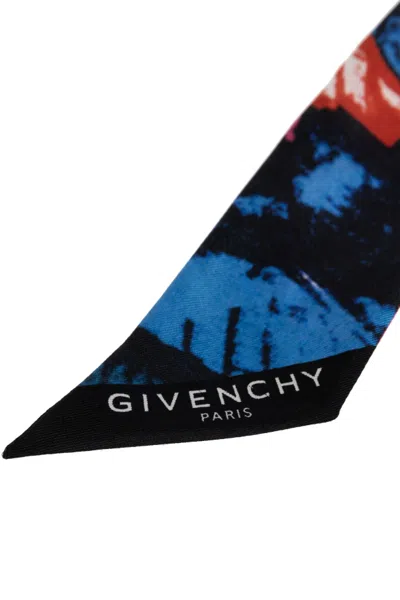 Givenchy Abstract-print Silk Scarf In Orange