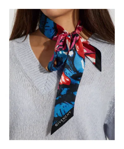 Givenchy Abstract-print Silk Scarf In Orange
