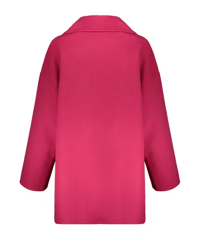 Herno Wide-collar Double-breasted Coat In Pink