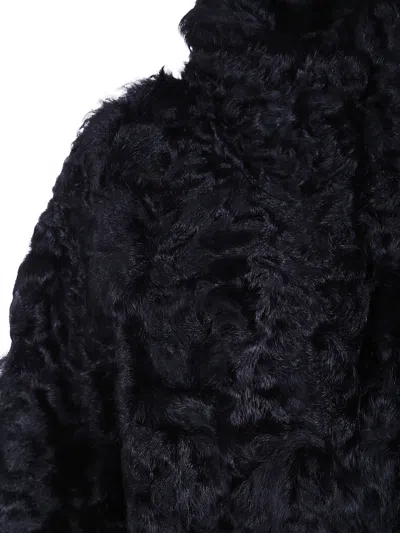 P.a.r.o.s.h High-neck Shearling-effect Jacket In Blue