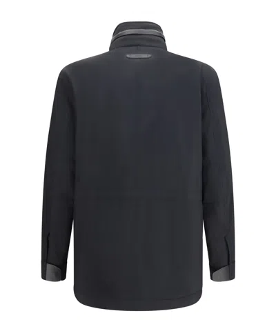Brioni Performa Wool Blend Sahariana Jacket In Blue