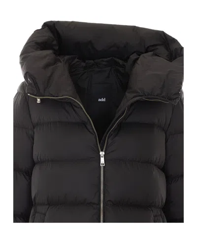 Add Long-sleeved Down Jacket In Black