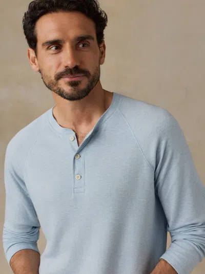 Faherty Long-sleeve Cloud Henley T-shirt In Blue