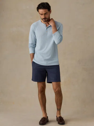 Faherty Long-sleeve Cloud Henley T-shirt In Blue