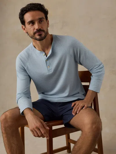 Faherty Long-sleeve Cloud Henley T-shirt In Blue