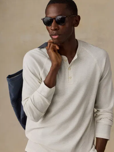 Faherty Long-sleeve Cloud Henley T-shirt In White