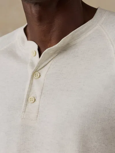Faherty Long-sleeve Cloud Henley T-shirt In White