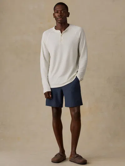 Faherty Long-sleeve Cloud Henley T-shirt In White