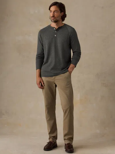 Faherty Long-sleeve Cloud Henley T-shirt In Black