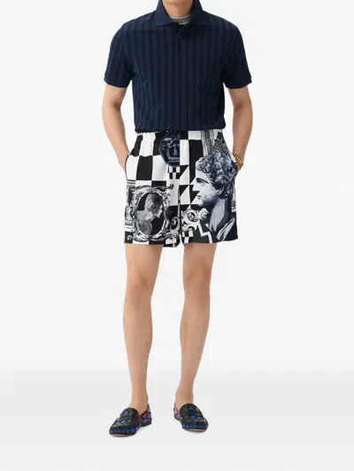 Versace Printed Polyester Swimming Shorts In Multi