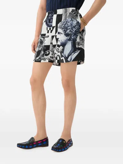 Versace Printed Polyester Swimming Shorts In Multi