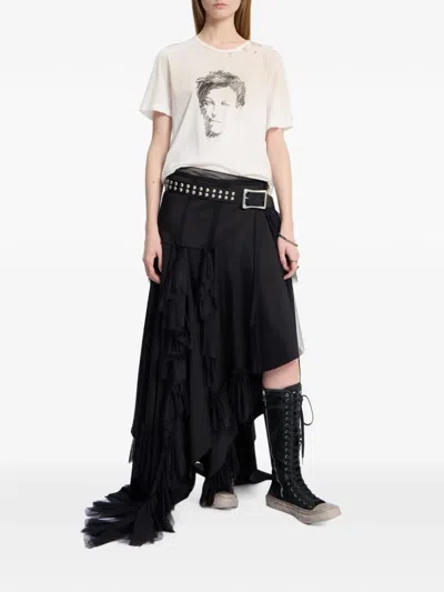Ann Demeulemeester Distressed T-shirt In White