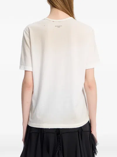 Ann Demeulemeester Distressed T-shirt In White