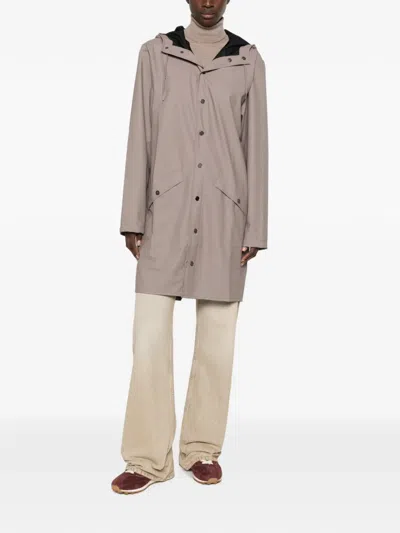 Rains Long Jacket W3 Coat In White