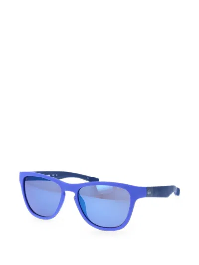 Lacoste Rectangle-frame Matte Sunglasses In Blue