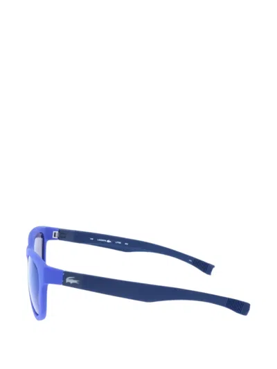 Lacoste Rectangle-frame Matte Sunglasses In Blue