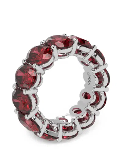 Veynou Rouge Eternity Ruby Ring In Metallic