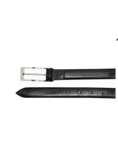 Eraldo Rectangular-buckle Leather Belt In Black