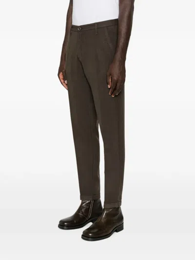 Imperial Herringbone-pattern Tailored Trousers In Black