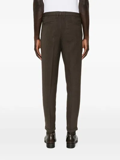 Imperial Herringbone-pattern Tailored Trousers In Black