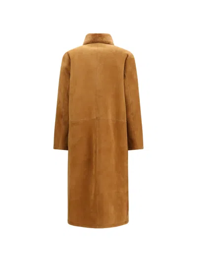 Sword 6.6.44 S.w.o.r.d 6.6.44 Leather Shearling Coat In Brown
