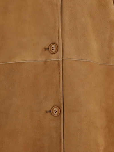 Sword 6.6.44 S.w.o.r.d 6.6.44 Leather Shearling Coat In Brown