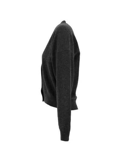 Peserico Button-front Long-sleeve Knit Top In Black