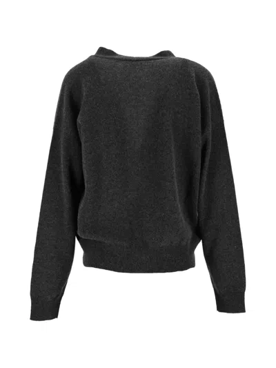 Peserico Button-front Long-sleeve Knit Top In Black