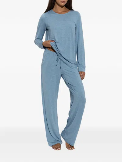 Hanro Natural Elegance Drawstring Trousers In Blue