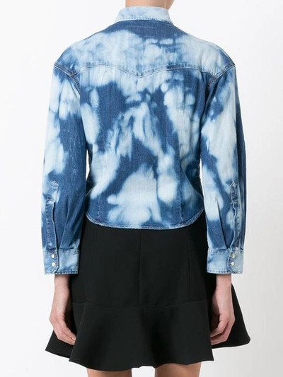 Shop Dsquared2 Bleached Pattern Denim Shirt