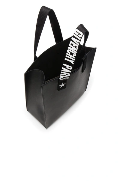 Shop Givenchy Medium Logo Strap Coated Stargate Tote In Black