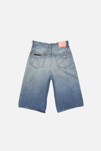 Acne Studios Mended Denim Shorts In Blue