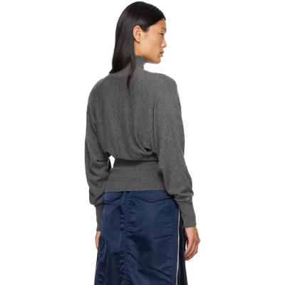 Open Yy グレー ボタンアップ ブルゾン カーディガン In Gray