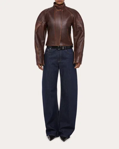 Helmut Lang Leather Saddle Jacket Saddle In Brown
