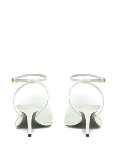 Saint Laurent Mule Mae In Satin Crepe In White