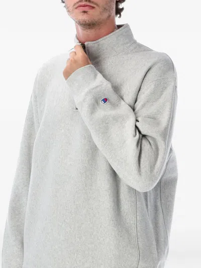 Champion Reverse Weave Half-zip Sweatshirt In Gray