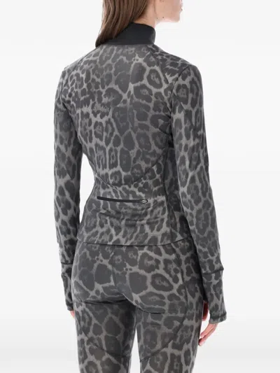 Adidas By Stella Mccartney Truepurpose Leopard-print Technical Jacket In Gray