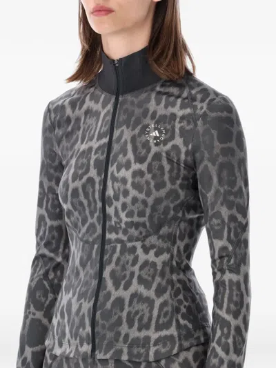Adidas By Stella Mccartney Truepurpose Leopard-print Technical Jacket In Gray