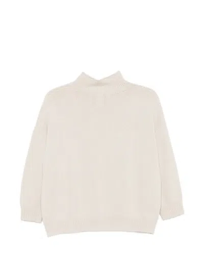 Vanisé High-neck Drop-shoulder Sweater In Neutral
