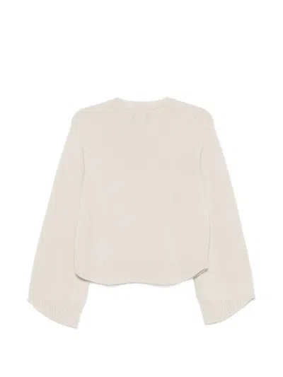Vanisé Curved-hem Sweater In Neutral